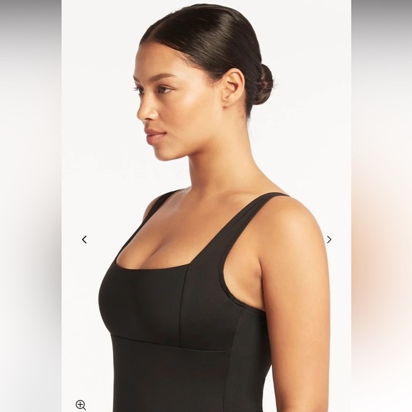 SEA LEVEL SWIM Eco‎ Essentials Square Neck One Piece 14 Black - Picture 5 of 11